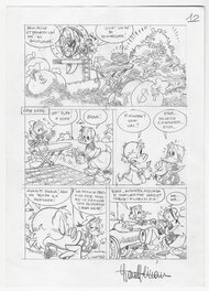 Lara Molinari - "Donald Duck et le Nouvel An à Lancer" - Crayonné page 12 - Planche originale