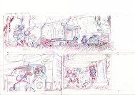 Charel Cambré - Robbedoes - "L'Homme-Loup" - Crayonné planche 36A - Original art