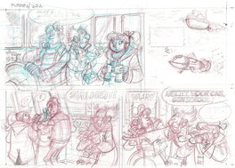 Charel Cambré - Robbedoes - "Le plan de Wiebeling" - Crayonné planche 37A - Original art