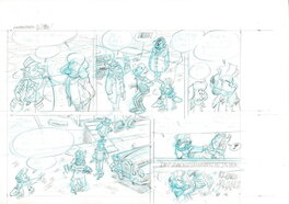 Charel Cambré - Robbedoes - "Le plan de Wiebeling" - Crayonné planche 43B - Original art