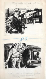 Christian Gaty - Deux illustrations du récit Voyage sans retour, parution dans le numéro 133 de Frimousse - Illustration originale