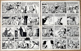 Victor Hubinon - Barbe Rouge - l'Ile de l'Homme Mort - planche 44 et 45 - Planche originale