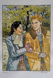 Jean-Michel Beuriot - Promenade en galante compagnie - Original Illustration