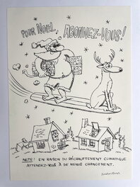 Luc Cromheecke - Abonnement Spirou "Noël Surf" - Original Illustration