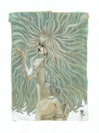 Philippe Bringel - Fille tatouée "ELLE" - Illustration originale