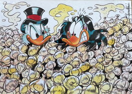 Lara Molinari - Picsou VS Miss Tick - Illustration originale