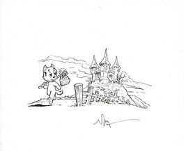 Wil Raymakers - Originele tekening Wil Raymakers - Tom Poes, het einde van eindeloos - Comic Strip