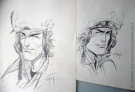 Gil Formosa - Buck DANNY 2 portraits - Planche originale