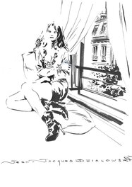 Jean-Jacques Dzialowski - Jeune femme à PARIS - Illustration originale