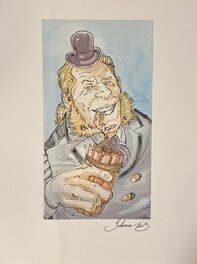 Paul Salomone - Paul Salomone, illustration originale, Knutt Hoggaard, "L'Homme qui n'aimait pas les Armes à feu". - Illustration originale