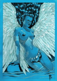 Fille tatouée - l'ange bleu aux perles