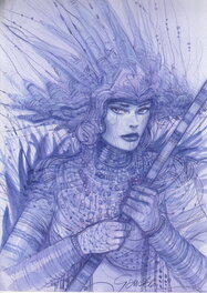 Philippe Gauckler - Female warrior - Illustration originale