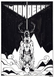 Yoann Kavege - Moon Deer - Ex Libris - Illustration originale