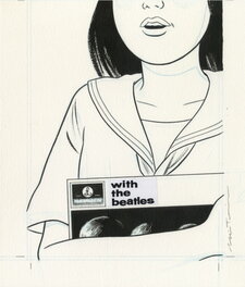 Adrian Tomine - Haruki Murakami / with the Beatles - Planche originale