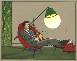 Jean-Claude Floc'h - Joueur de saxe - Illustration originale