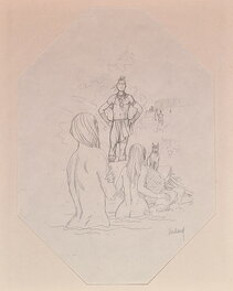 André Juillard - Case crayonnée de plume au vent - Original art