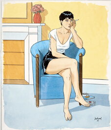 André Juillard - Le cahier bleu - Illustration originale