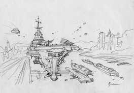 Enki Bilal - Graphite in progress / Iron Fly - Œuvre originale