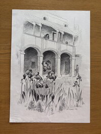 Guy Colwell - Dessin inédit - Van Gogh Center - Illustration originale