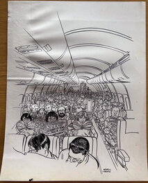 Patrick Moerell - Etude de couverture pour Fluide Glacial n°312 - Œuvre originale