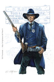 Gil Formosa - Marshal BLUEBERRY OK Corral - Illustration originale
