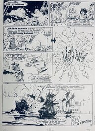 Cézard - Cézard, Surplouf, Visite nocturne, planche n°6 de fin, PifGadget#323, 1975. - Planche originale