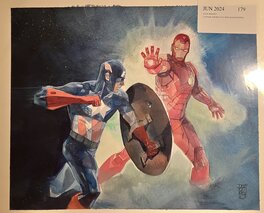 Alex Maleev - Captain America vs Iron Man - Illustration originale