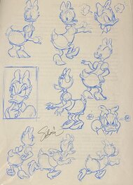 Sergio Garrido - Sergio Garrido, Studios Walt Disney, dessin original technique, Daisy Duck - Illustration originale