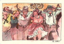 Bastien Vivès - Bastien Vives - Lune de miel  - Midi entre quatre planches -7 - Original Illustration