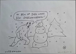 Kamagurka - Sneeuwman - Original Illustration