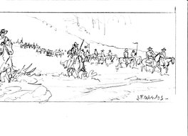 Jean-François Charles - Crayonné pour l'album "Au Cœur du désert" - Œuvre originale