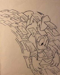 Studios Disney - Studios Walt Disney, illustration originale, Donald et la boite aux lettres. - Illustration originale