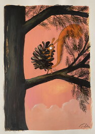 Olivier Tallec - Ecureuil - Illustration originale