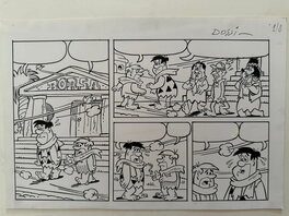 Sandro Dossi - Flintstones - Demi-planche "Guida al risparmio" 1A - Planche originale