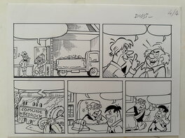 Sandro Dossi - Flintstones - Demi-planche "Guida al risparmio" 4A - Planche originale