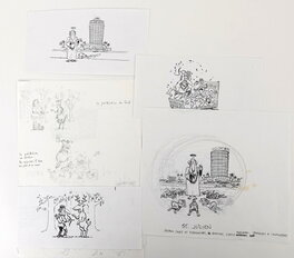 Gilbert Shelton - Gilbert Shelton - étiquette de vin Saint Joseph - Original Illustration