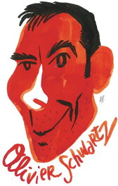 Hervé Bourhis - Portrait rouge - Illustration originale