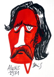 Hervé Bourhis - Portrait rouge - Illustration originale
