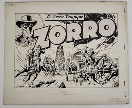 André Oulié - Couverture supplément de Zorro n°19 : La course tragique - Couverture originale