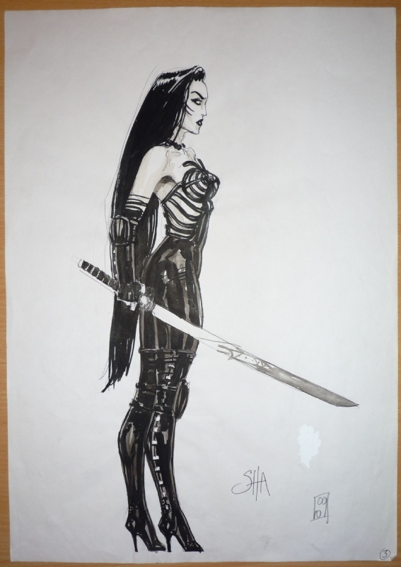 Olivier Ledroit, Dessin préparatoire Sha Illustration originale
