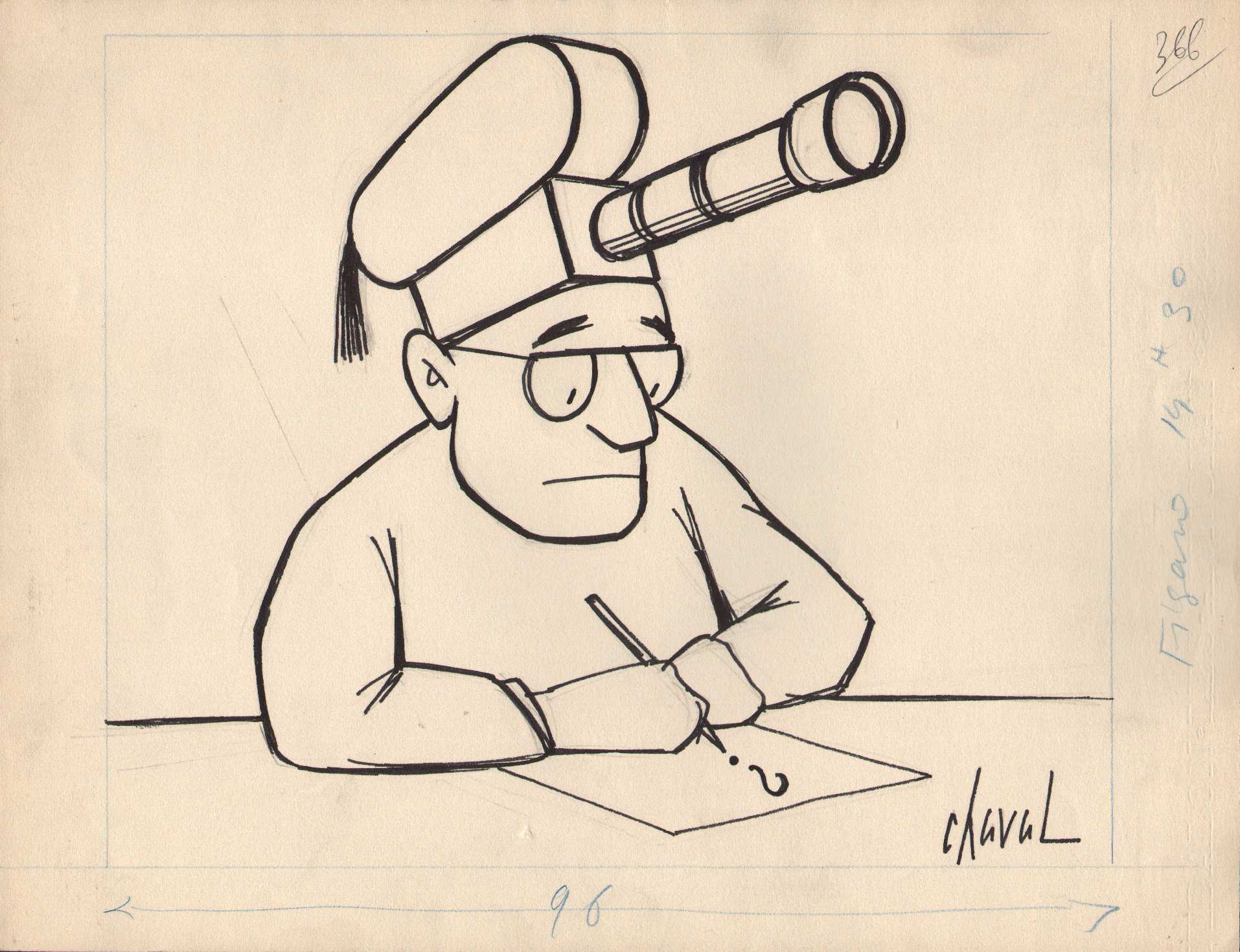 Dessin gag par Chaval Illustration originale