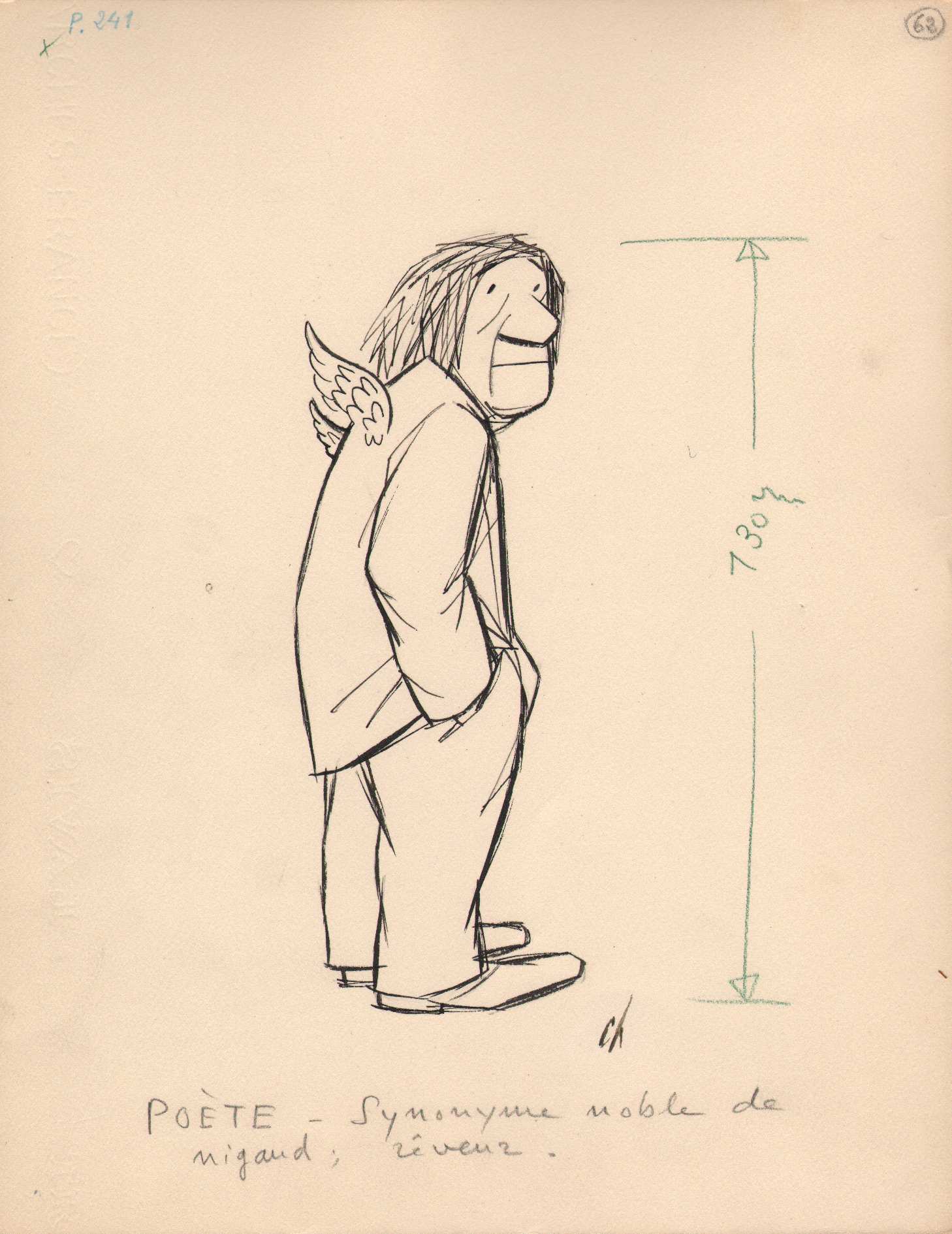 Dessin gag par Chaval Illustration originale