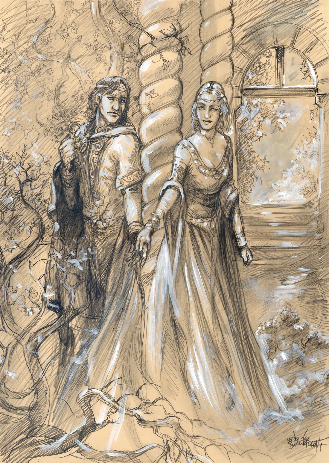 Le Tres Lyrique Tristan Fait Vachement Mediter Iseult Tristan et Iseut par Gwendal Lemercier - Illustration originale