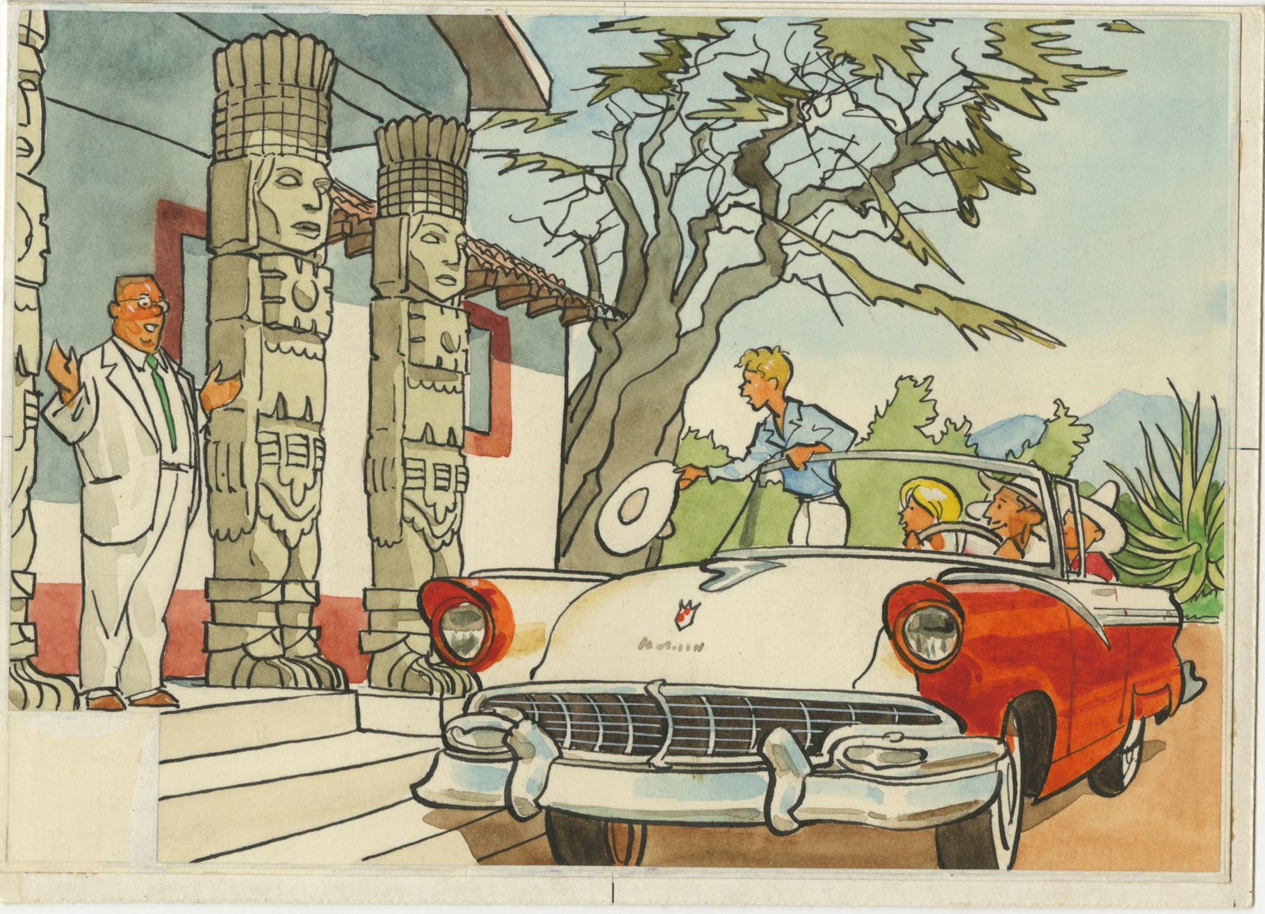 Joubert Familistère 1960 Illustration originale