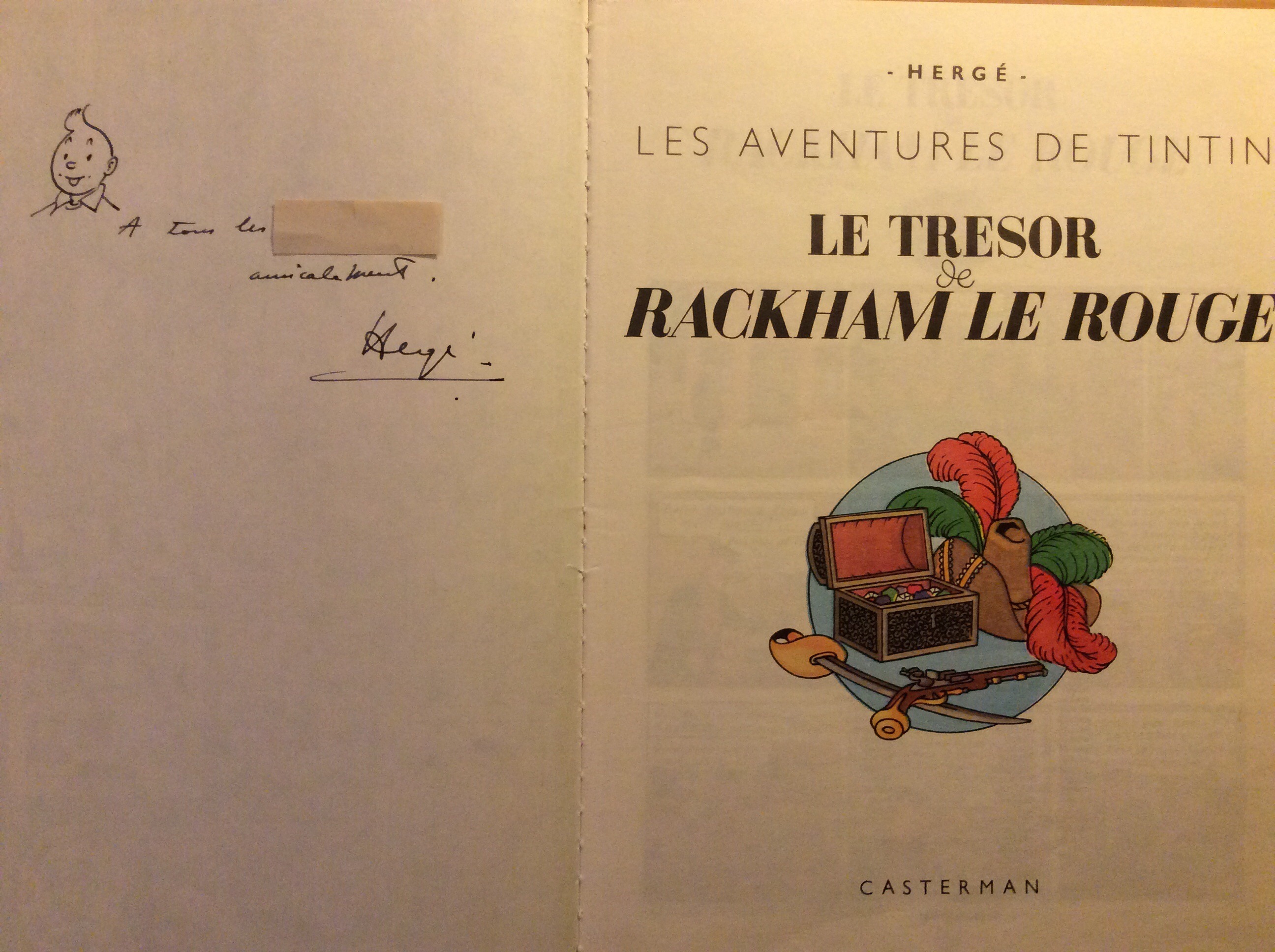 Le Trésor De Rackham Le Rouge Film Le Trésor de Rackham le Rouge par Hergé - Dédicace