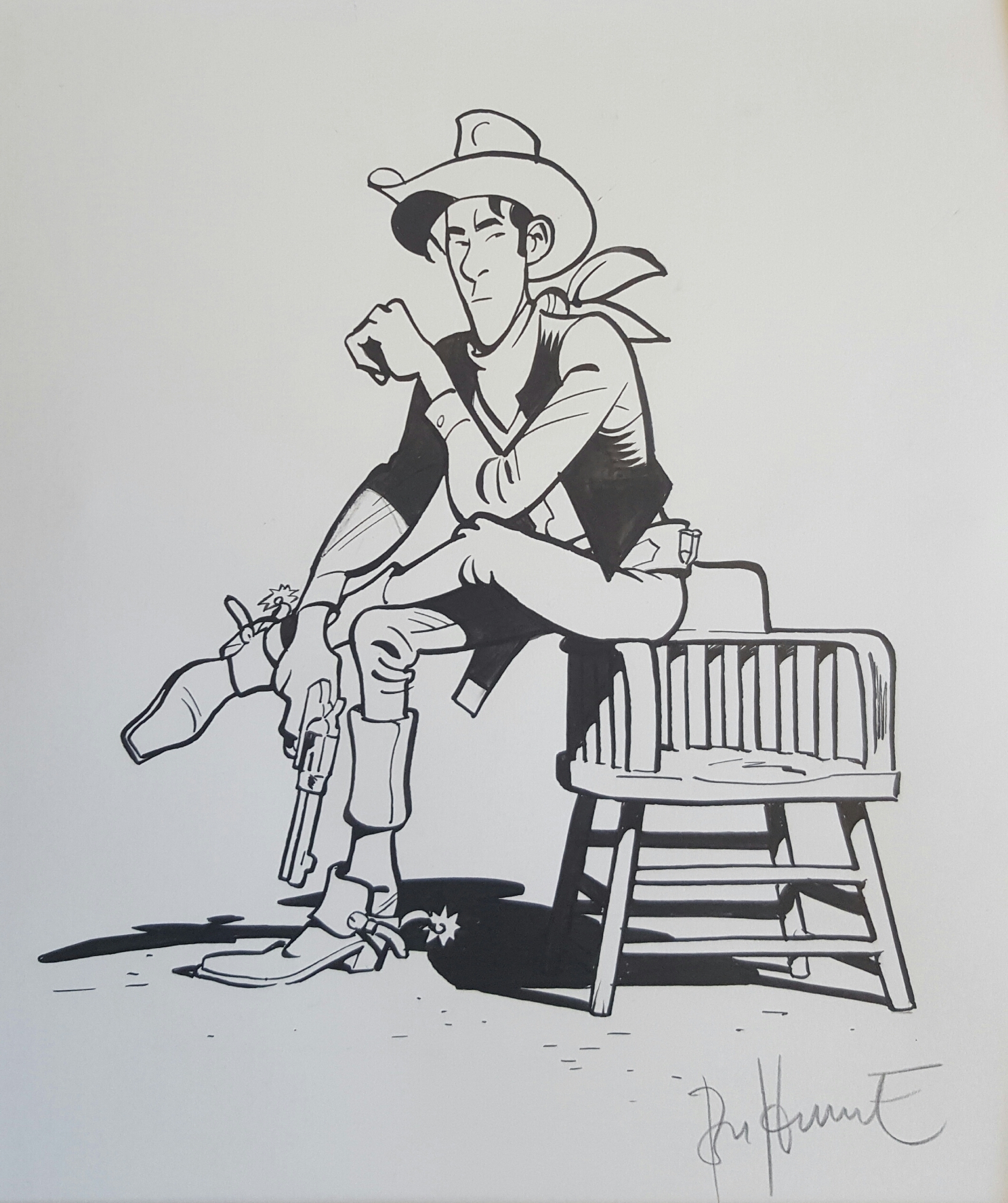 Lucky Luke par Morris, Henk Albers - Illustration originale