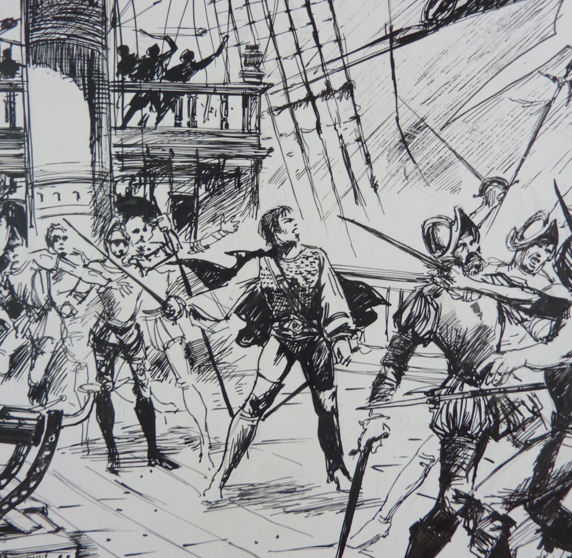 Milo Manara, "il VASCELLO FANTASMA" Planche originale