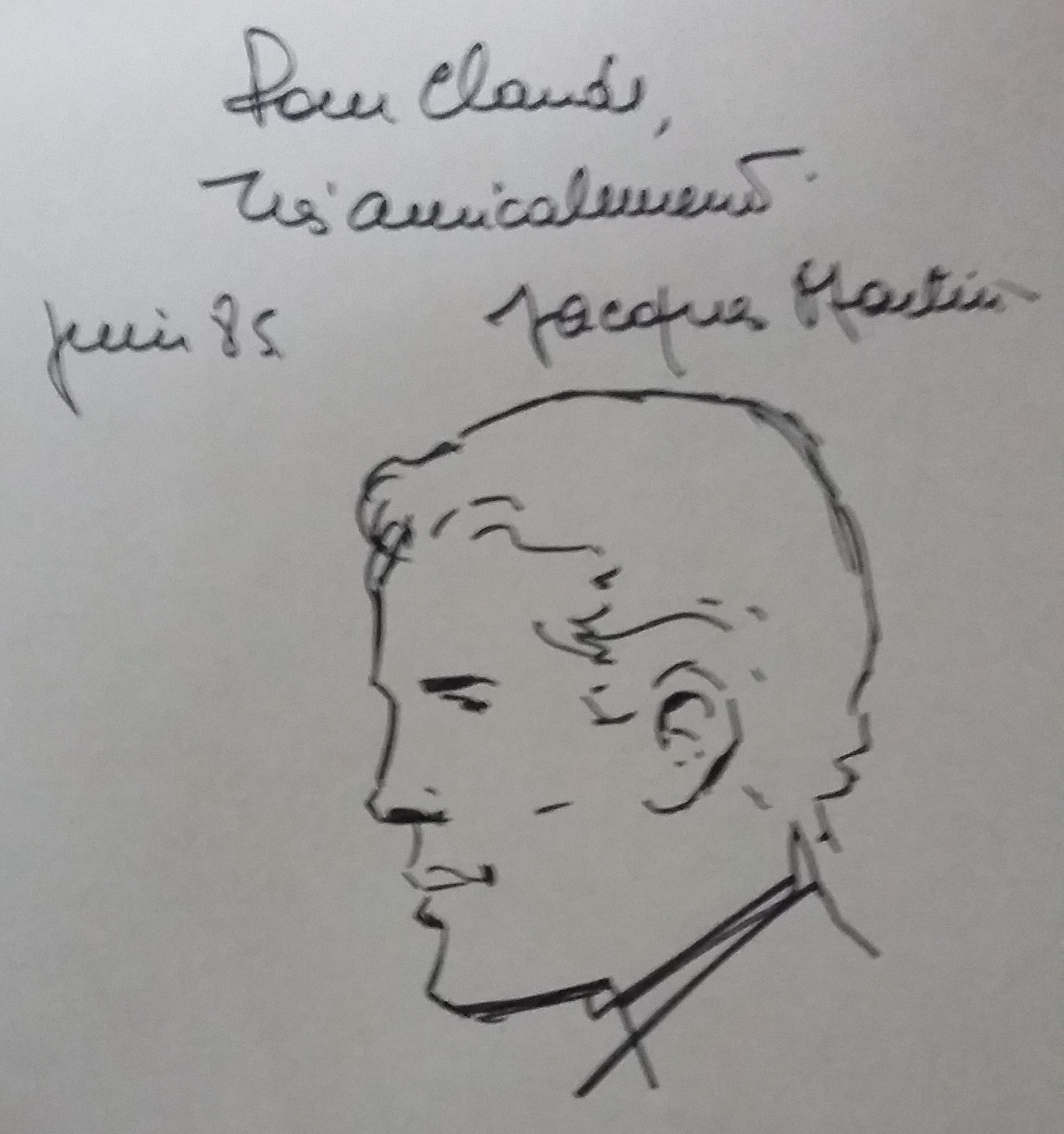 Lefranc profil par Jacques Martin Dédicace