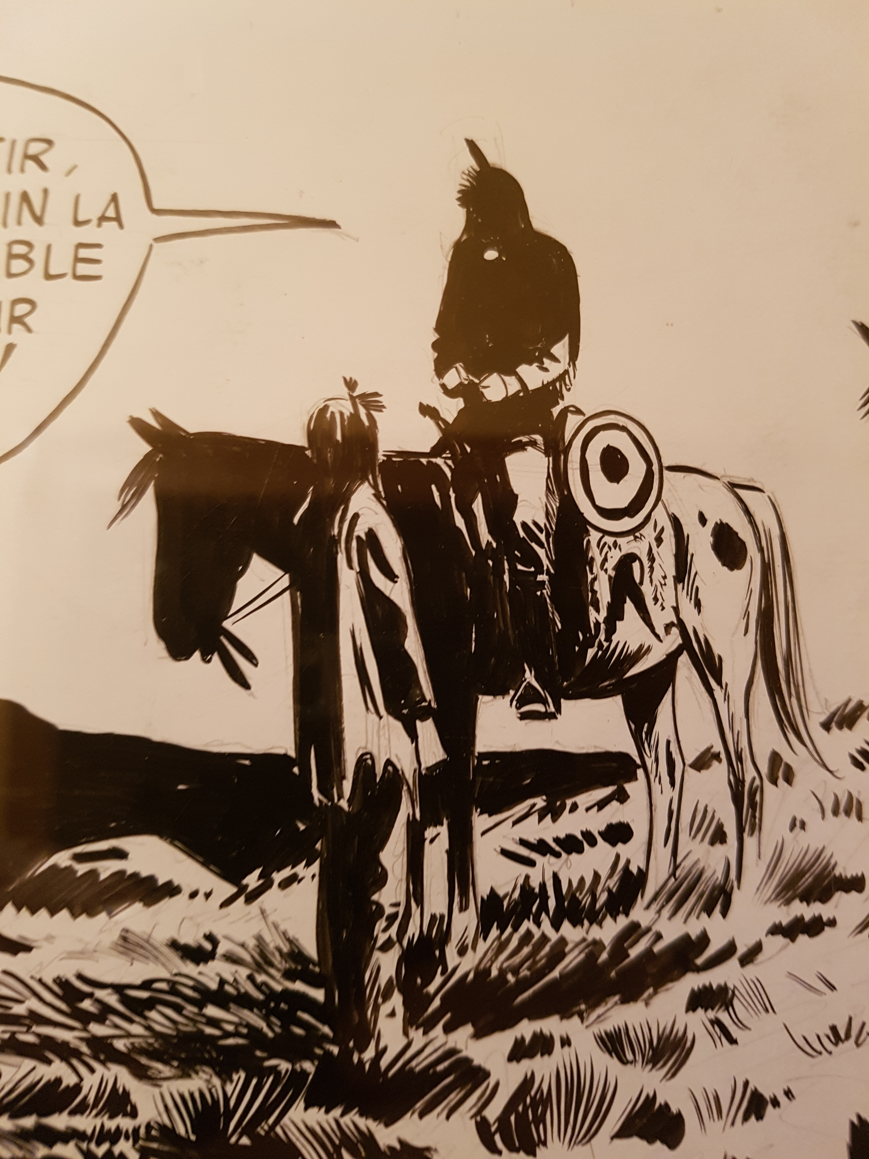 Kline, Jean Ollivier, Loup Noir "Le Campement Perdu" Planche originale