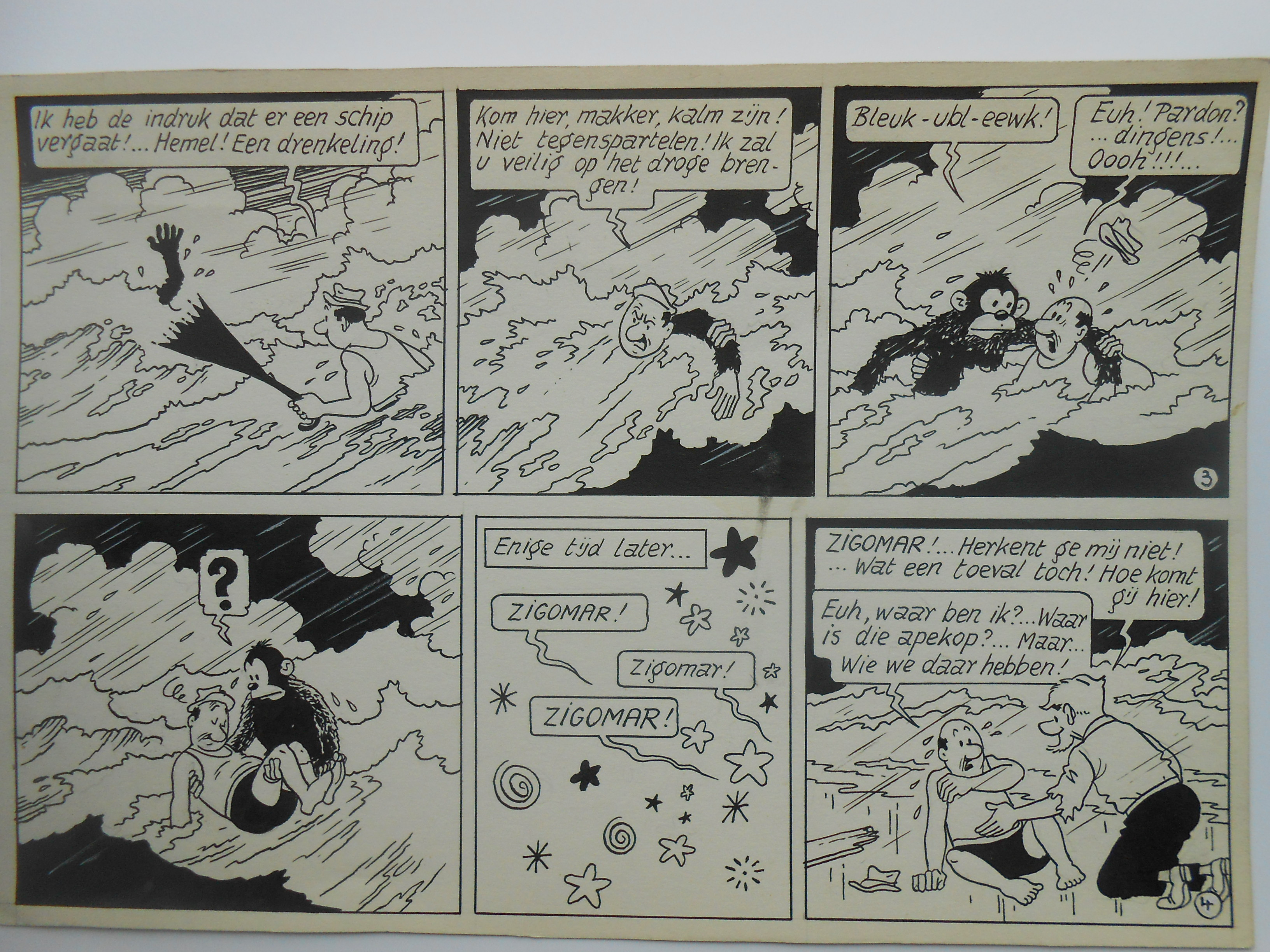 Oncle Zigomar T7 par Bob De Moor Planche originale